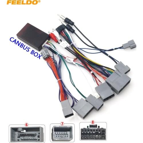 FEELDO Car 16pin Audio Wiring Harness With Canbus Box For Honda Spirior Aftermarket Stereo Installation Wire Adapter #HQ6708