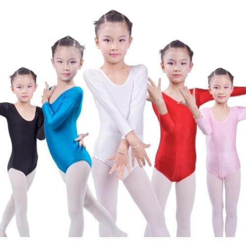 Long Sleeve Gymnastics Leotard Kids Ballet Leotards for Girls Dance Bodysuit Bodywear Stretch Spandex Swimsuit for dancing