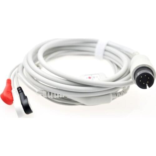 Compatible Mindray PM9000 3 lead ECG patient cable and leadwires,snap type AHA