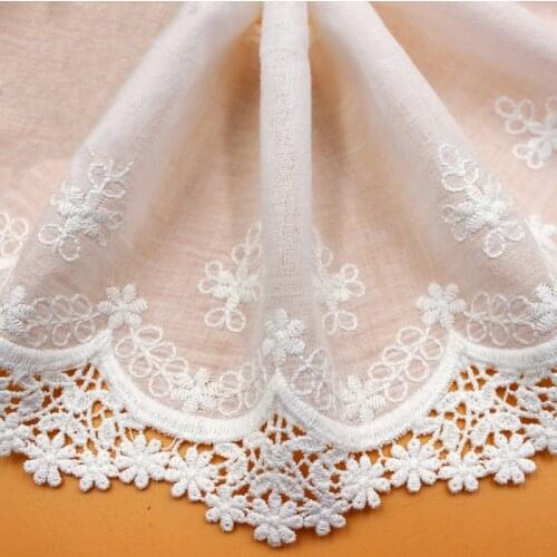 3yards/lot 100% Cotton Embroidered Lace Fabrics, Womens Clothing Diy Lace Trim, Free Shipping RS2660