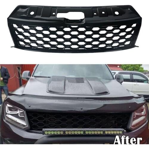 Exterior Auto For Amarok Aventura Exclusive V6 2016-2020 Modified Front Racing Grille Grills Abs Bumper Trims Cover