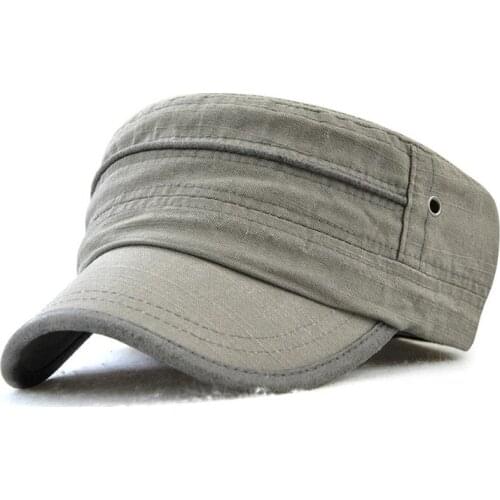 Male Military Cap Men Cotton Army Hat Adjustable Flat Hats For Men Solid Color Simple Casual Caps Militar Gorra