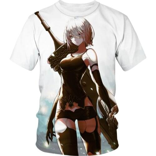 New Nier Automata 3D Printed T-Shirt Anime Game Sexy Cute Girl 2B Streetwear Men Women Fashion T Shirt Harajuku Tees Tops Unisex