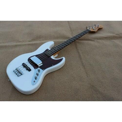 New arrived F bass White Electric Guitar,chrome parts,black pickgaurd, free shipping! any color available