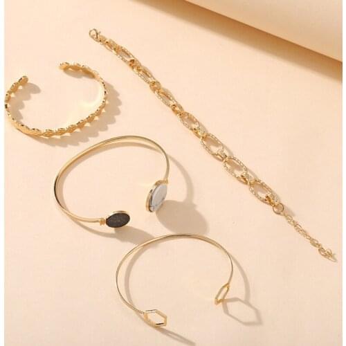 New Retro Marble Geometry Hollow Chain Bracelet Adjustable Love Braided Rope Bangle Jewelry Quality Exquisite Bracelets Pulseras