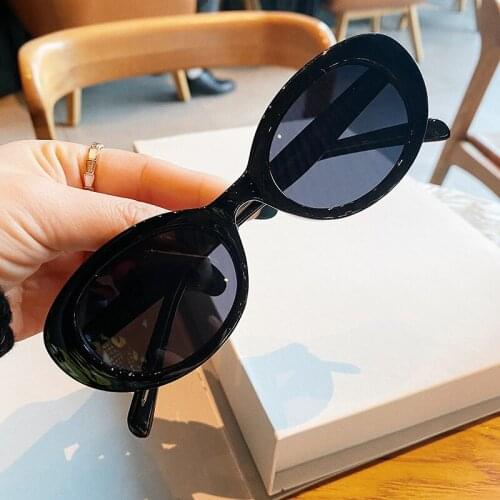2021 New Vintage Punk Small Oval Sunglasses Women Fashion Brand Hip Hop Sun Glasses Female Driving Shades Oculos Feminino UV400