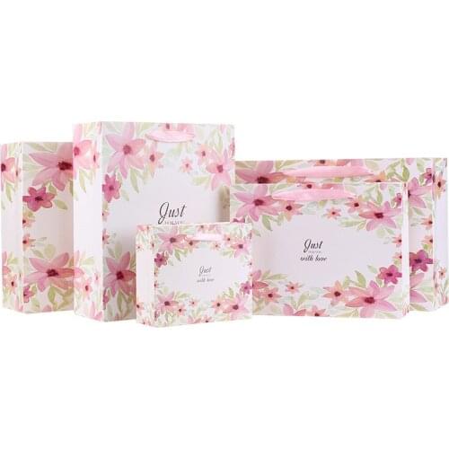 Creative small flower gift bag fashionable girls clothing packaging portable paper bag customization