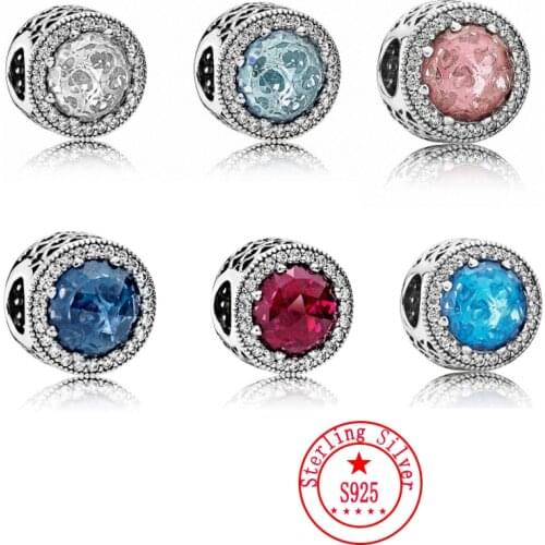 Original 100% S925 Sterling Silver Blue Eye Beads Charm Fit Pandora Bracelet Creates Fashion DIY Jewelry For Women