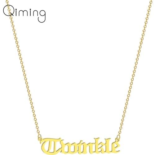 2020 Initial Twinkle Letter Necklace For Women Men Old English Choker Necklaces Pendants Wholesale Jewelry