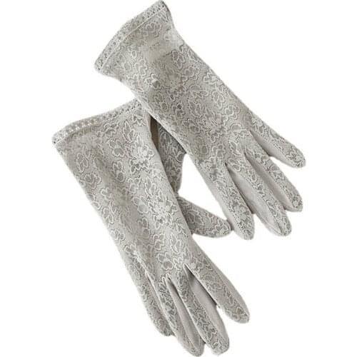 Womens knitted silk gloves thin finger Gloves soft lace mulberry Silk Sun protection