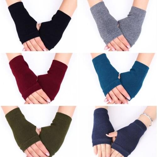 H:HYDE Fashion Winter Gloves Female Fingerless Gloves Without Fingers Cashmere Warm Winter Gloves Hand Wrist Warmer Mittens