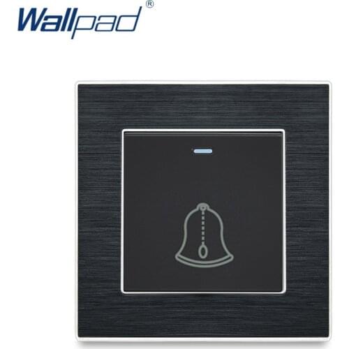 Doorbell Switches Momentrary contact Wallpad Luxury Wall Light Switch Satin Metal Panel Reset Rocker Switches Interrupteur