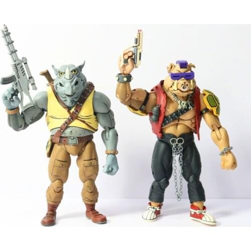 Teenage Mutant Ninjaa Turtlees Ox Head Pig Face Joints Movable Action Figure Model Ornament Toys