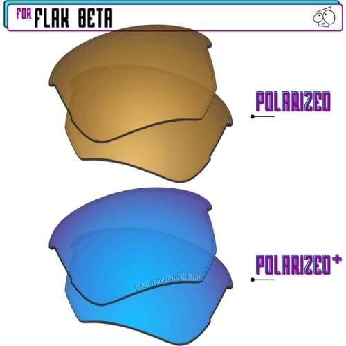 EZReplace Polarized Replacement Lenses for - Oakley Flak Beta Sunglasses - BlueP Plus-GunmetalP