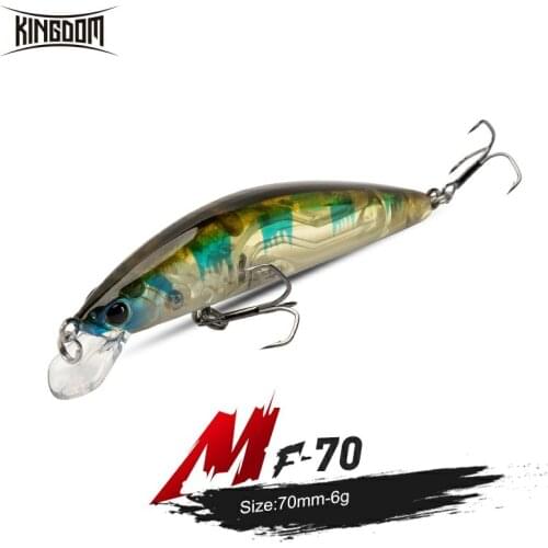 Kingdom MF-70 Fishing Lures 70mm 6g Floating Minnow Wobblers Good Action Freshwater Hard Baits Fish Species for Trout Bass Pike