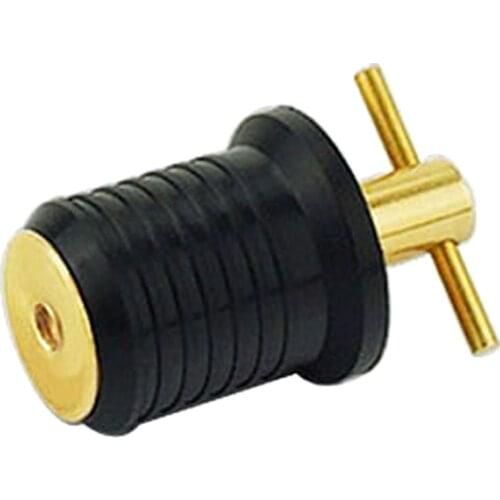 Marine Boat Garboard DrainTwist Plug Drainer Stopper Thread Bung for 1 inch Hole -Brass & Rubber