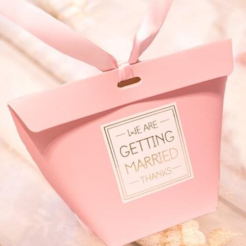 Powder, red, letters, small fresh candy box chocolate bag party romantic wedding souvenir gift bag packaging 50pcs