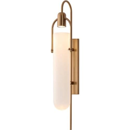 Nordic personality glass cover wall lamp Post-modern living room light luxury model room bedroom bedside lamp wall lamp