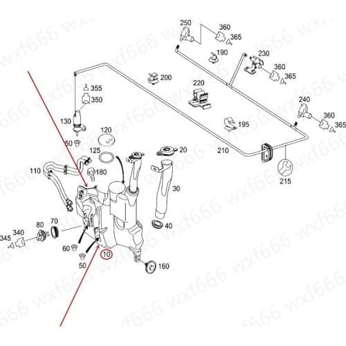 Wiper water bottle W164 ML320 ML350 ML500 GL350mer ced es-be nzGL450 2011 Liquid storage tank Glass kettle Wiper spray bottle