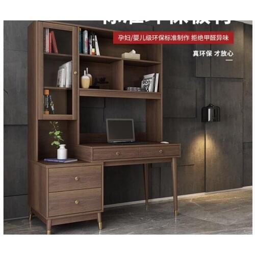 Home simple desktop computer desk study desk with bookcase modern corner desk desk bookcase combination