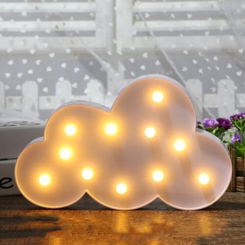 3D LED Night Light Lovely Clouds Cartoon Kids Bedroom Decoration Lamp Lighting Wall Decor Night Light