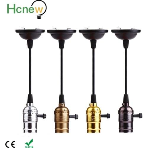 E27 Vintage Retro Lamp Base Holder Screw Bulb Aluminum Shell Bulb Light Screw Socket 4 Colors With Switch 110V/220V