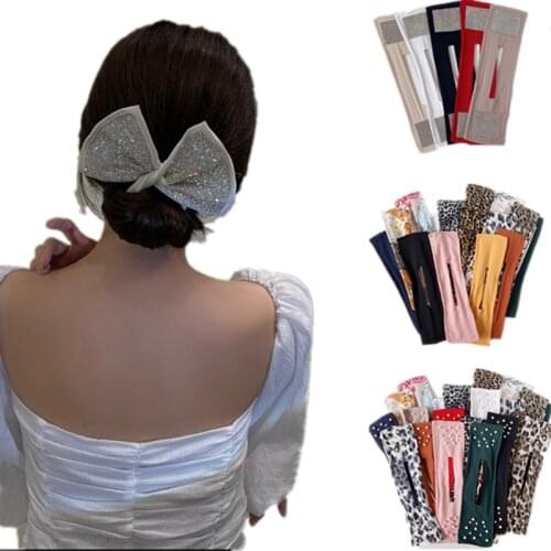 Maruko Head Lazy Magic Plate Hair Device Band Hair Ring Twist Clip Bow Fashion Accessories Women Printed Fabric Cute Headbands