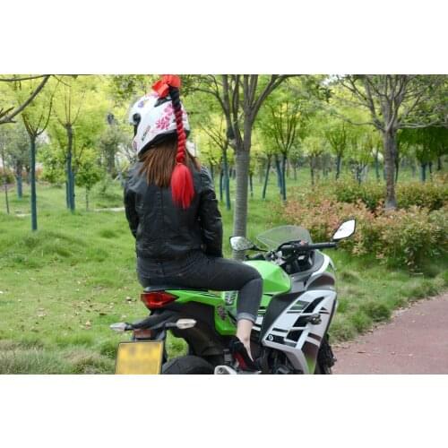 Freestyle Women Motorcycle Helmet Braids Women Moto Biker Jumbo Braid Helmet Rock Punk Style DIY Decoration