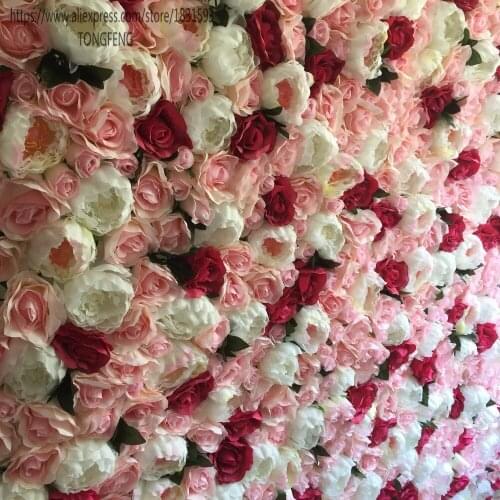 10pcs/lot Artificial silk rose peony flower wall wedding backdrop decoration Flower runner wedding stage decoration TONGFENG