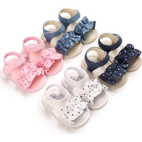 2021 New Summer Baby Sandals Girls Summer Sandals Soft Sole Non-Slip Flats Toddler First Walker Shoes with Ruffle