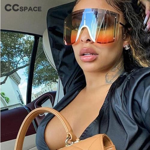 47949 Oversized One Lens Sunglasses Men Women Fashion Shades UV400 Vintage Glasses