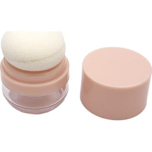 5 g Loose Powder Jar with Puff Pink Clear Empty Cosmetic Container Refillable MIni Portable Powder Container 50 pcs/lot