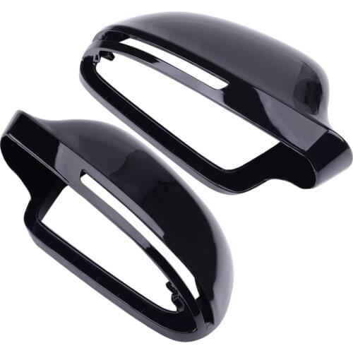 8T0 857 527 4F0 857 527 1Pair Side Wing Rearview Mirror Cover Cap Casing Shiny Black Fit for AUDI A3 A4 A5 A6 With Side Assist