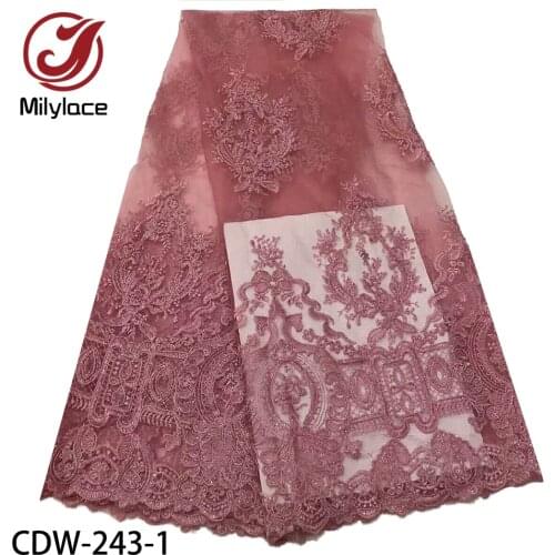 African Tulle Lace Fabric Fashion French Mesh Embroidery Lace Fabric for Party Sewing 5 Yard/lot CDW-243