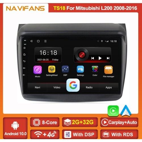 9" Android 11 6+128G Carplay For Mitsubishi PAJERO Sport 2 L200 Triton 2008 -2016 Car Radio Multimedia Video Player Navi IPS GPS