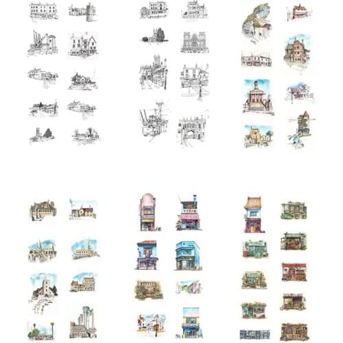 Old house decorative sticker(1pack=6pieces)
