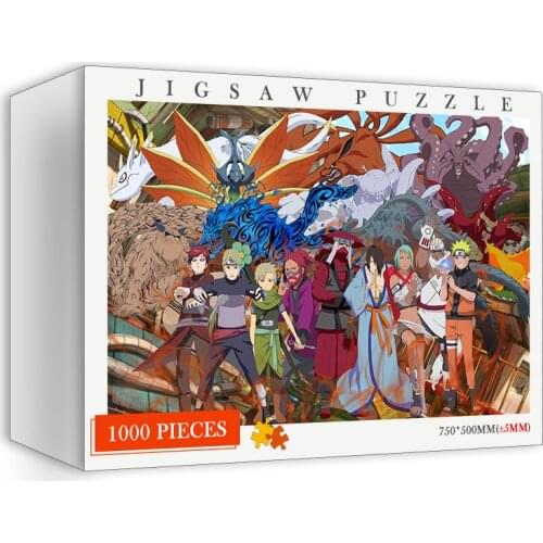 Naruto 1000 Pieces Jigsaw Puzzle Adults Wooden Puzzles Cartoon Anime Tailed Beasts Bijuu Kyuubi Kurama Adults 1000 Puzzle Toys