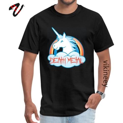 Europe Death Metal Unicorn black T Shirt for Male New Kiss Mother Day O Neck Paraguay Fabric black Tshirts Tops Shirts