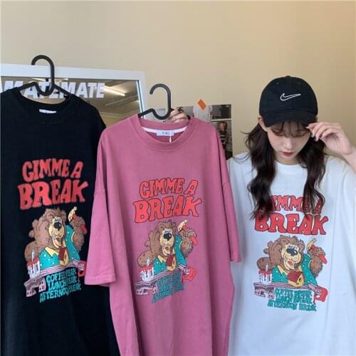 Oversized Cotton T Shirt Women Summer 2021 Short Sleeve Korean Fashion Plus Size Kawaii Crop Top Mujer Anime Tshirts Harajuku