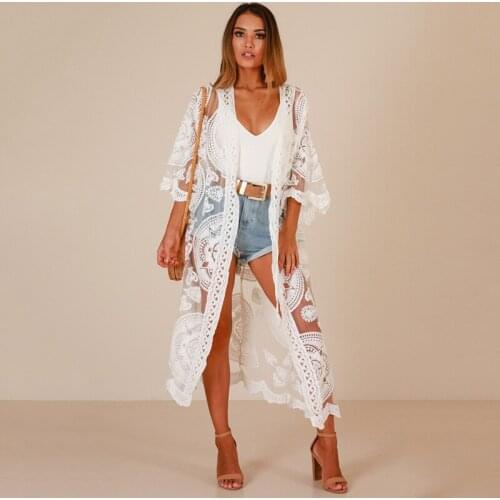 Smock Beach Cardigan Thin Coat Lace Swimsuit Cover Up For Swimwear Women Summer Clothes For Women 2021
