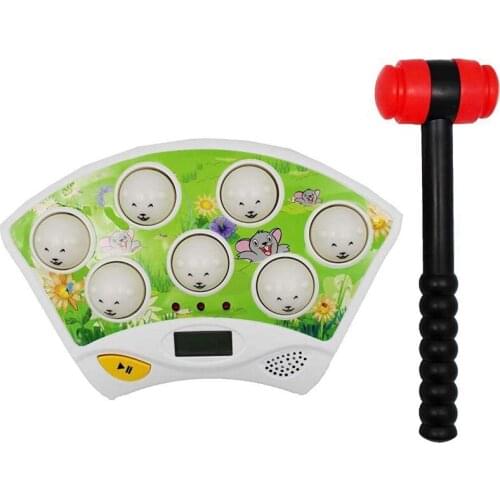 Classic Mole Whacking Reflex Electronic Arcade Game Kids Whack a Mole Educational Musical Learning Bilingual Hammer Toy