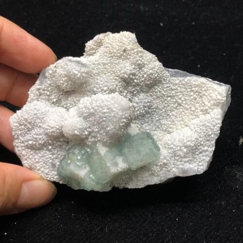163.8g natural blue-green fluorite mineral ring vein healing teaching specimen stone decoration collection ornaments