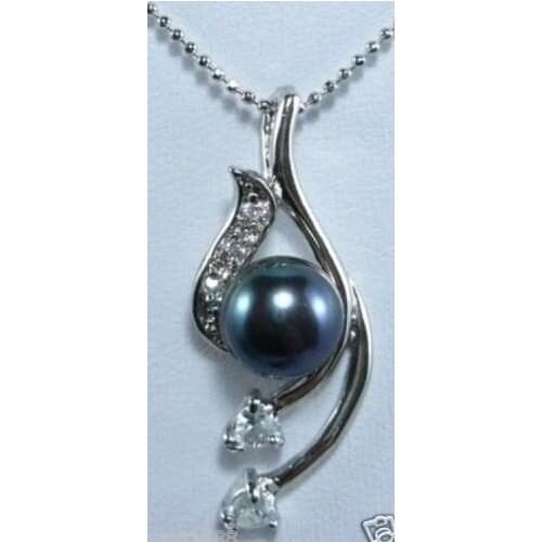 Hot selling free shipping*****Beautiful! Black Pearl Pendant Necklace