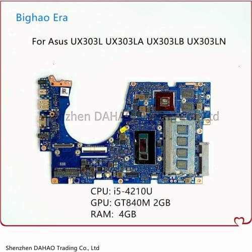 UX303LN MAIN BOARD For Asus UX303 UX303L UX303LA UX303LB UX303LN Laptop Motherboard With i5-4210U GT840M 2G-GPU 4G-RAM Teted