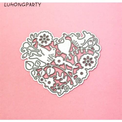 Birds and love metal die cutting dies scrapbooking embossing folder suit for sizzix fustella big shot cutting machine LUHONGPA