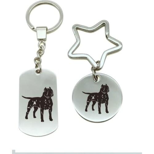 Pit Bull American Staffordshire Terrier Dog Animal car key ring Metal key chain Motorcycle key ring Men women bags key chain