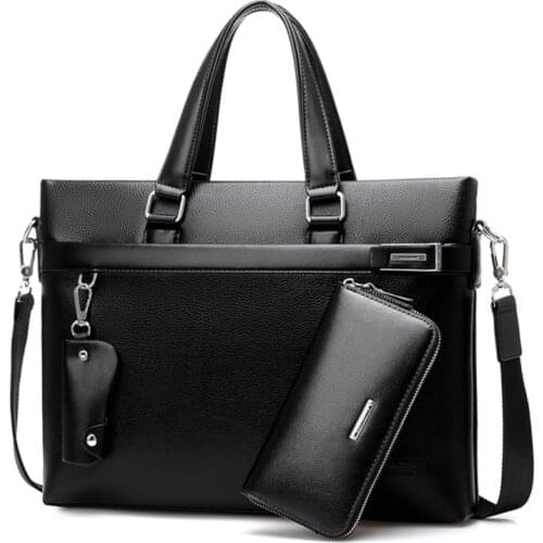 Famous Brand Men Briefcase pu Leather Laptop Briefcases Business Male Bag Business Shoulder Bags Men Bags High Quality Handbag