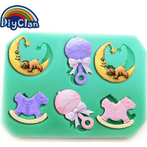 New year moon trojan silicone molds for cake decorating fondant cake mold chocolate mould cake tools kitchen baking F0053MM35