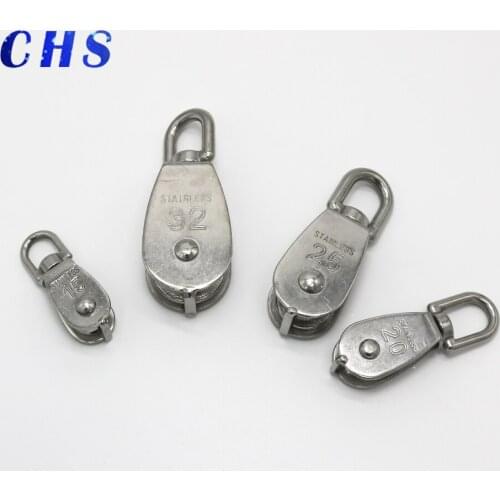 Single Swivel Lifting 0.3" Rope Pulley Roller Block Sheave 0.03 Ton M15