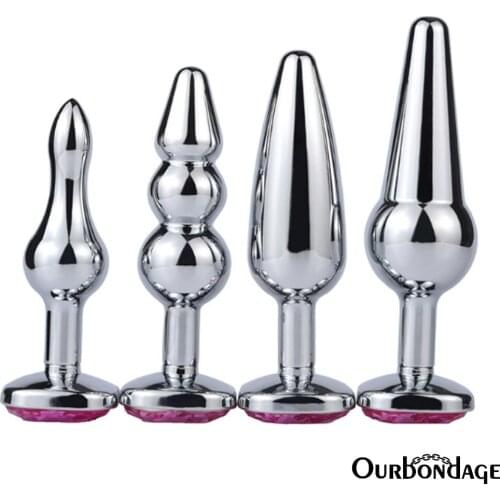 Ourbondage Kirsite 4 Type Jewelry Kitty Shape Bottom Anal Butt Plug For Men Women Adult Sextoy